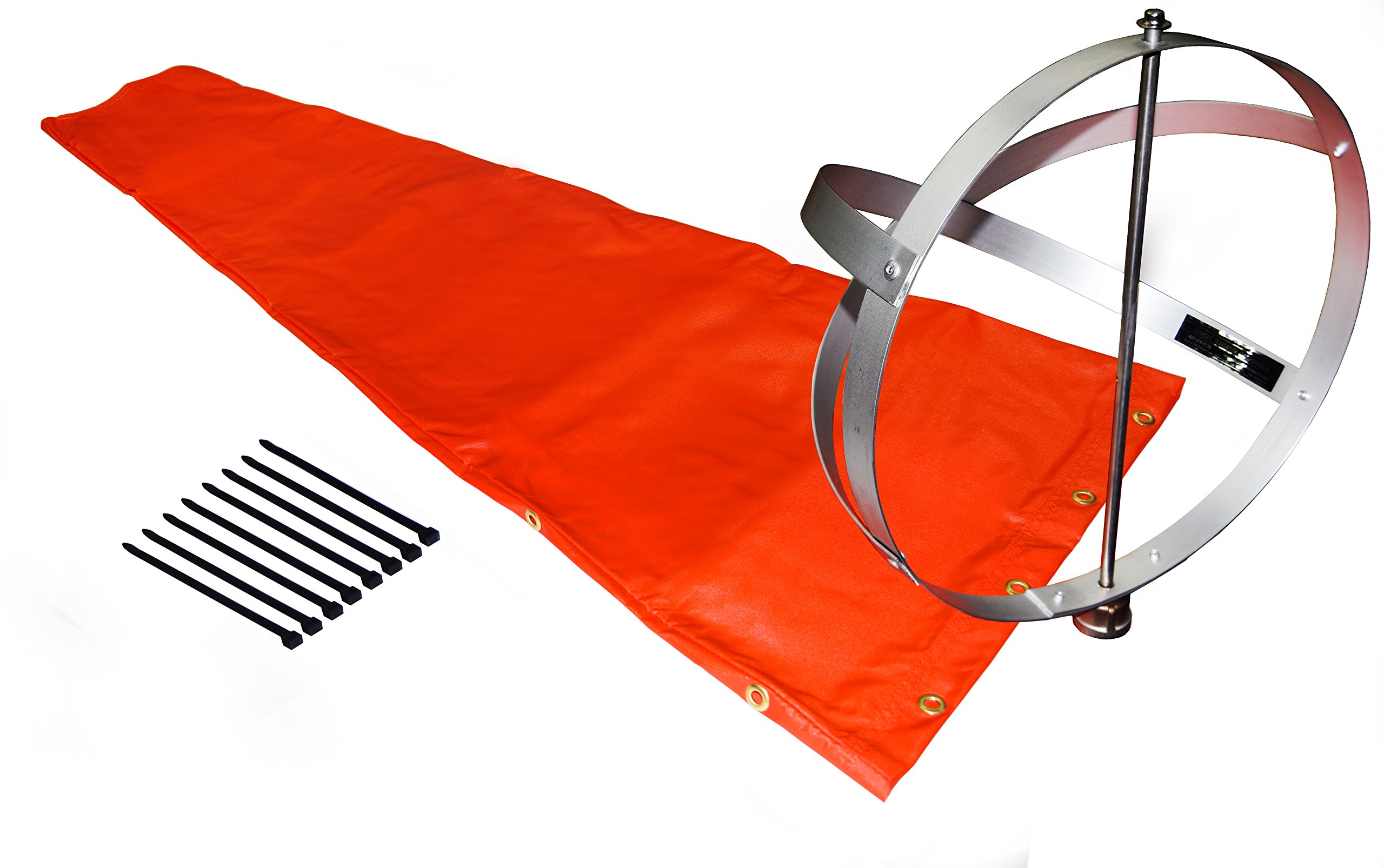 13" X 54" Orange Windsock and 13" Aluminum Frame Combo USA Made