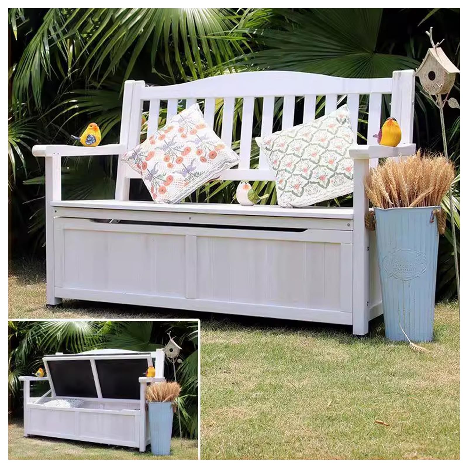 50 Gallon Waterproof Resin Deck Box Outdoor Storage For Patio