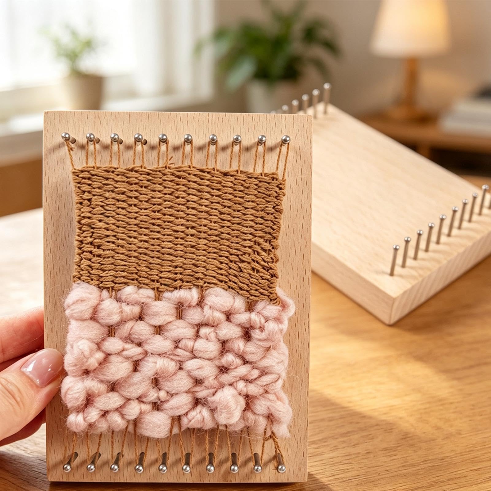 Tavolo per Lavoro a Maglia Chunky 2 Pezzi Mini Strumento In Legno Per