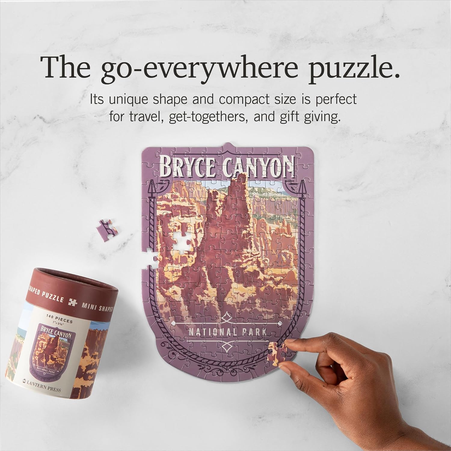 Lantern Press Mini Shaped Adult Jigsaw Puzzle, Protect Our National Parks (Bryce Canyon)