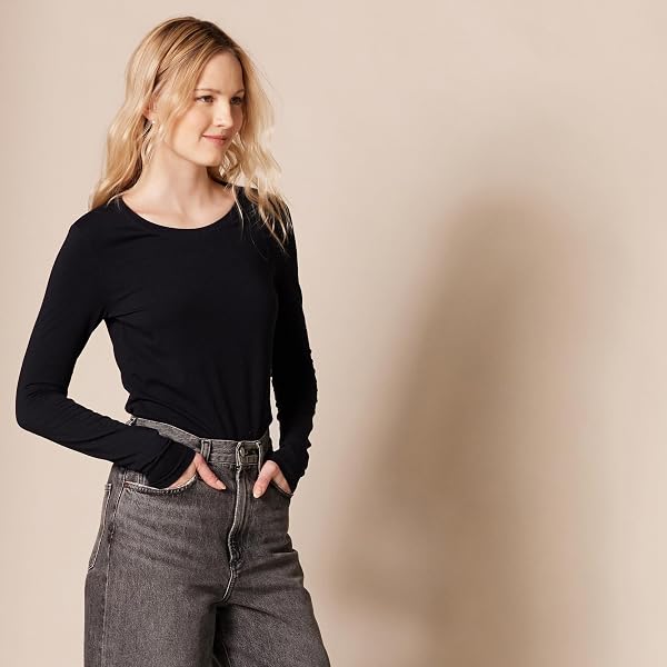 Amazon Essentials Women's Regular-Fit Long-Sleeve Crewneck T-Shirt (Available in Plus Size) - 2