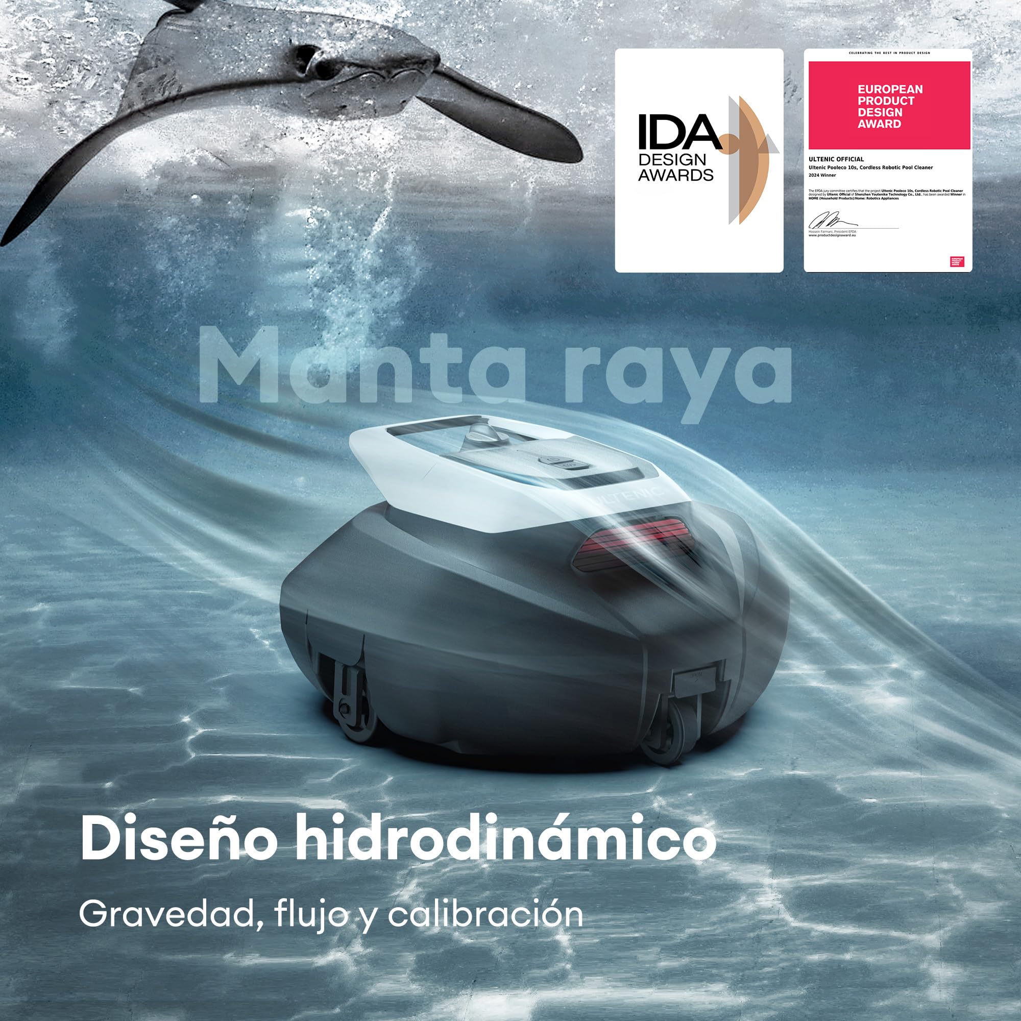 Ultenic Robot Limpiafondos Piscina, 90Min, 80m², Recogida sin Poste, Estacionamiento Automático, Aspirador Piscina Fondos sin Cable con 2 Motores, 5200mAh, para Piscina Elevada y Enterrada