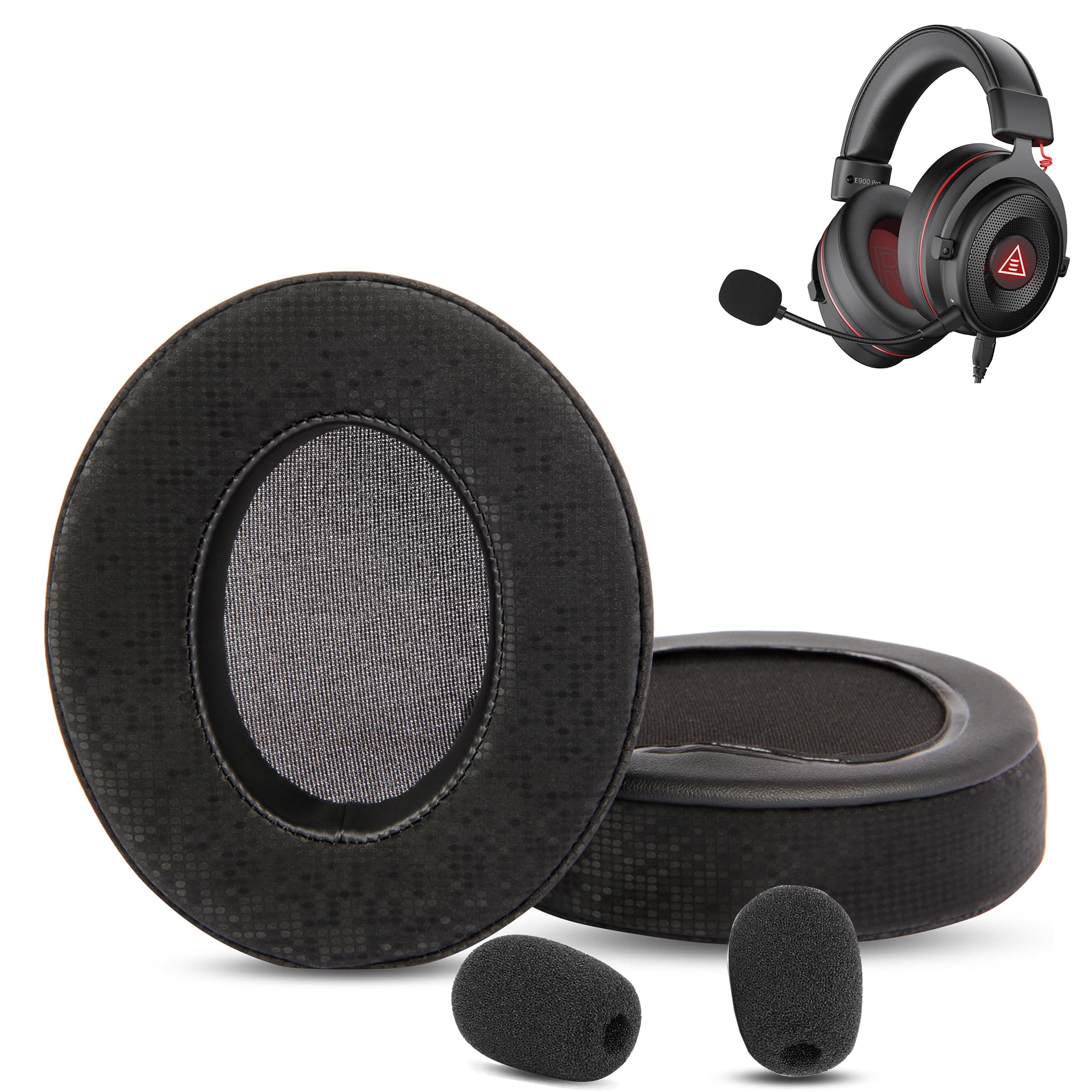 Coussinets De Rechange Pour Casque E900/E900 - Éponge Confortable - Noir - Dimensions Environ 10x8x2 Cm - Isolation Phonique
