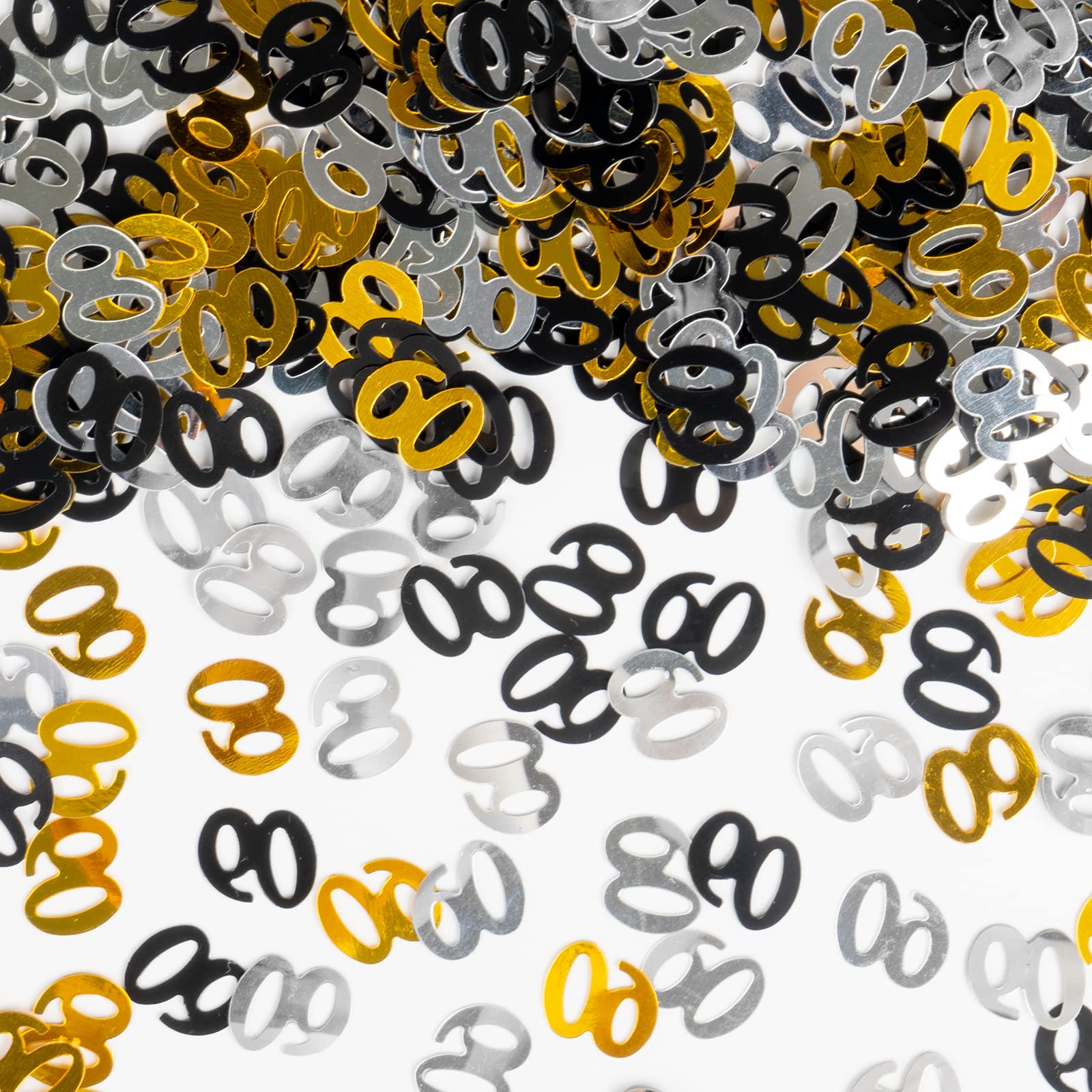 Coriandoli 60° Compleanno Nero Oro Argento - 30g Per Decorazioni Tavola, Torte, Regali - Foto 3