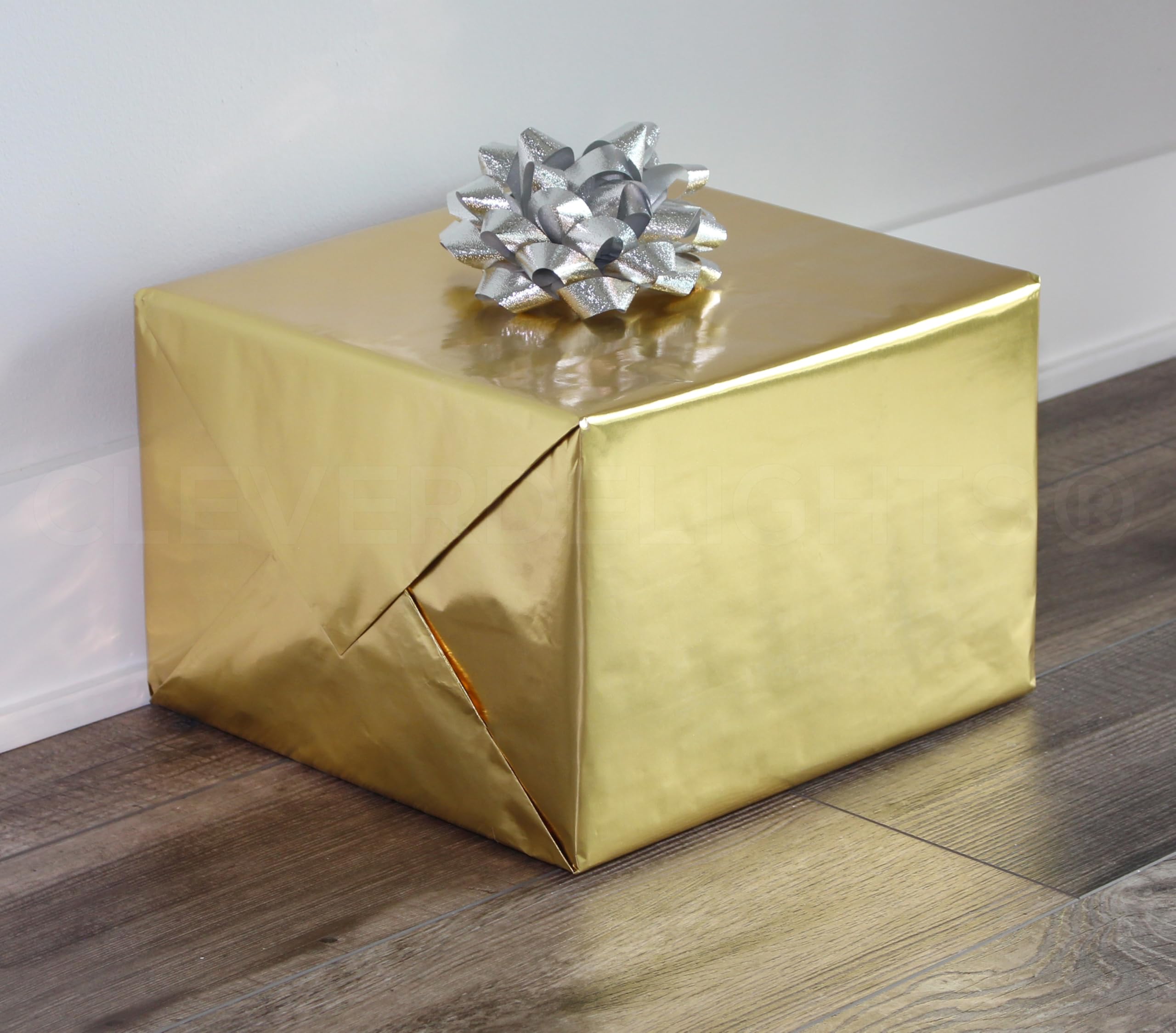 ラッピング・包装 Superbox25 Amazon | CleverDelights メタリックゴールドラッピングペーパー