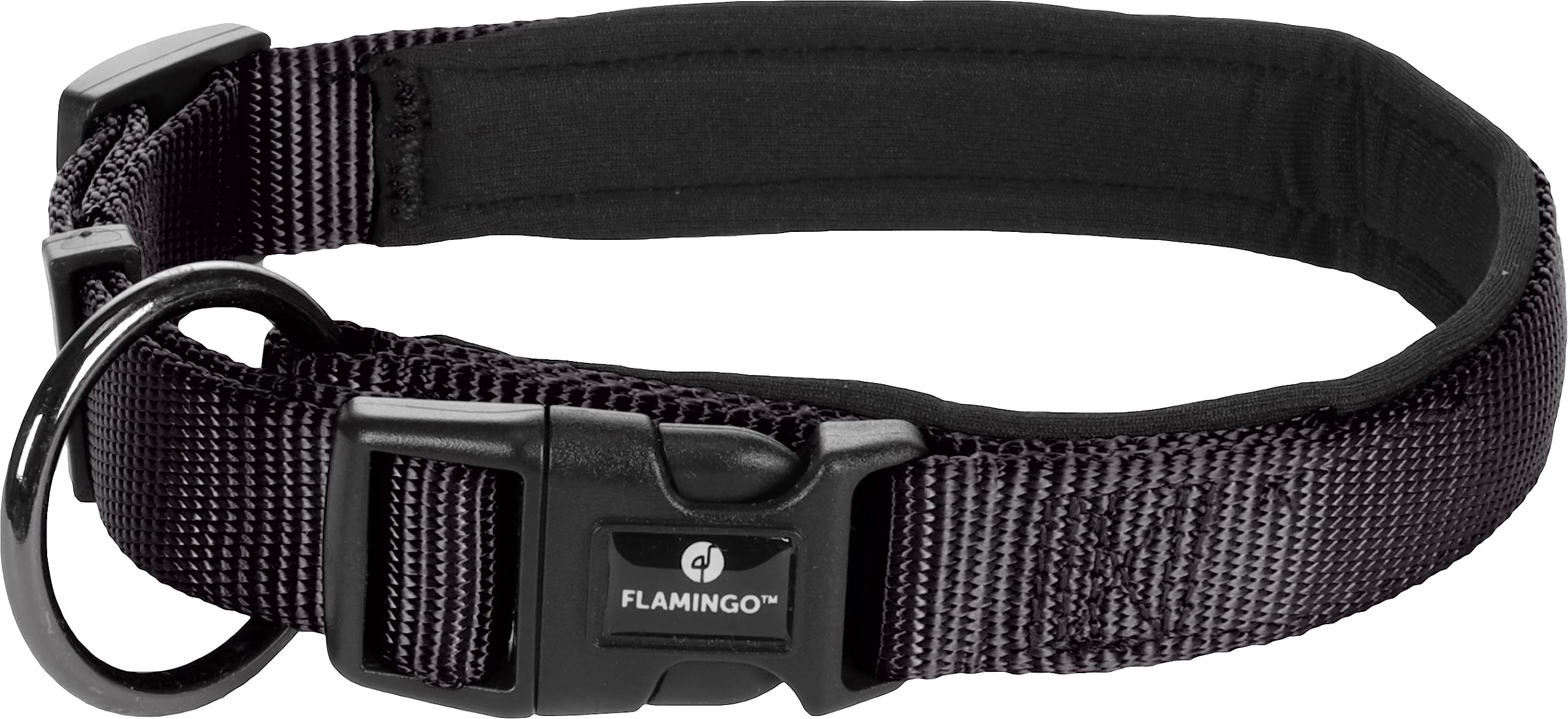 Flamingo Dog Collar Abbi Black S 40-45cm 20mm