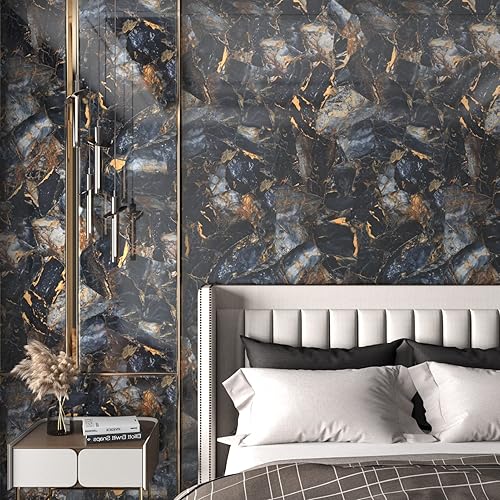 Miniatura 9 de Papel de cotact para encimeras de despegar y pegar, papel de contacto de mármol mate para salpicaduras, papel tapiz impermeable para baño, papel