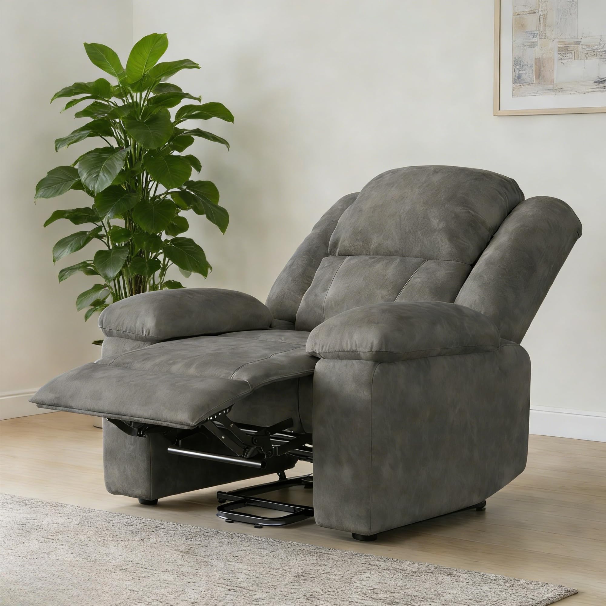 Poltrona reclinabile elettrica, Poltrona TV Regolabile elettricamente, poltrona relax con funzione reclinabile fino a 160°, sedia massaggiante con massaggio e funzione termica, 1 tasche, Grigio