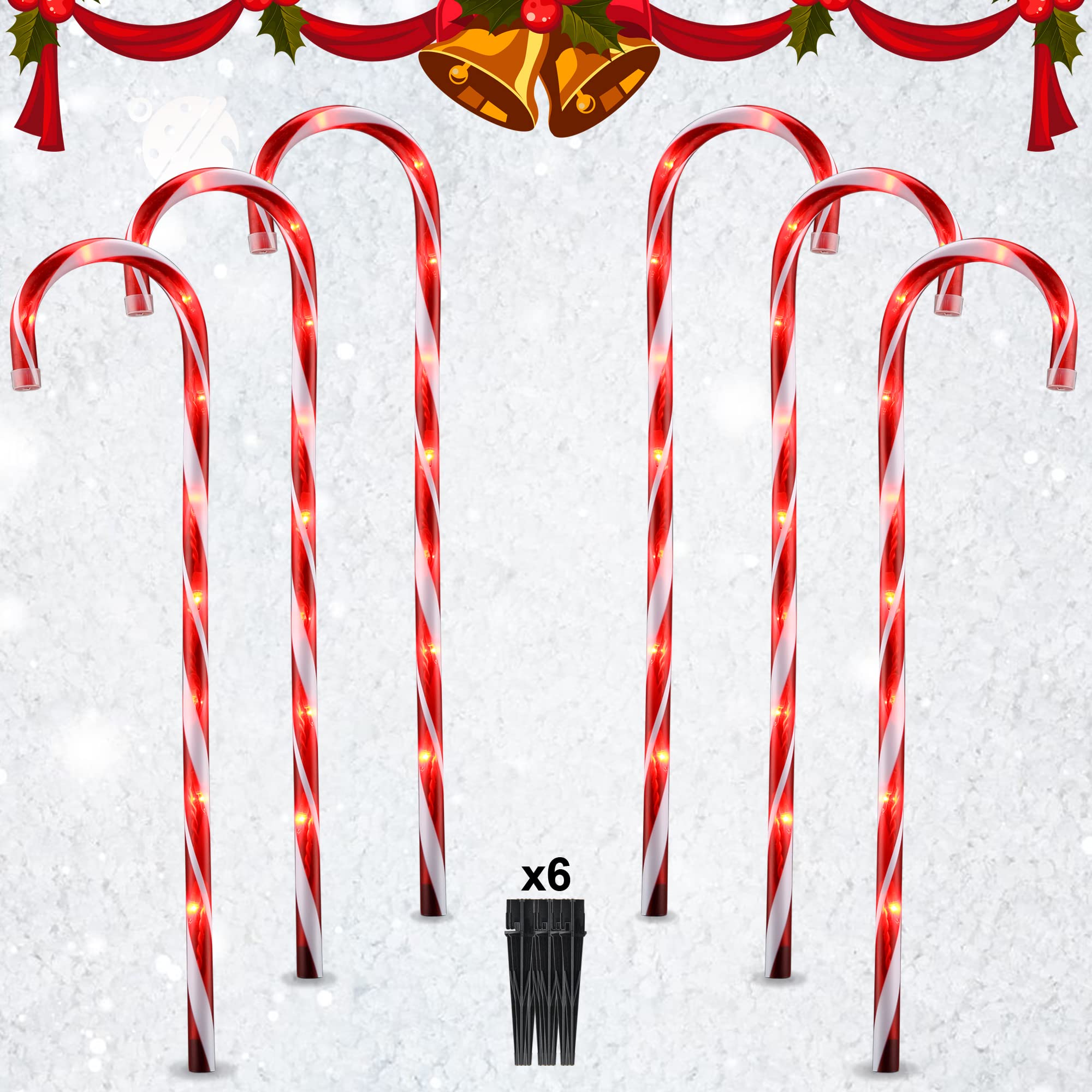 Candy Cane Lights Christmas Decorations 26 inch Outdoor Pathway