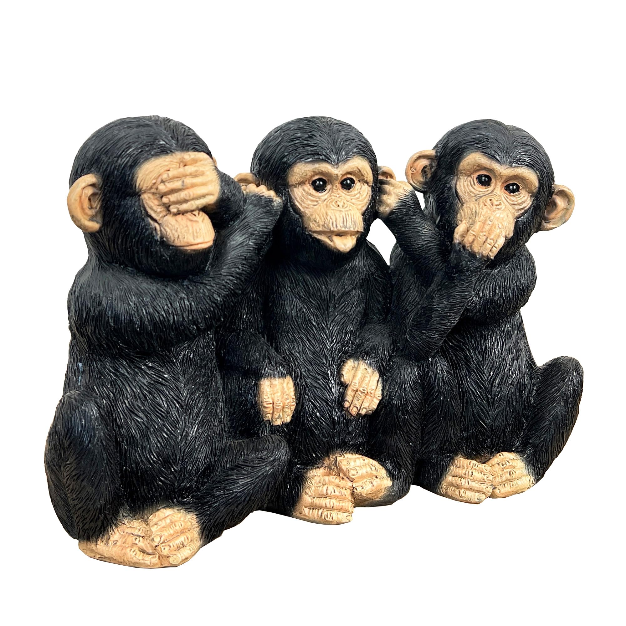 Alfie Francis 3 Wises Monkeys Ornament for Living Room See Speak & Hear No Evil Figurine Sculpture Statue Home Decoration