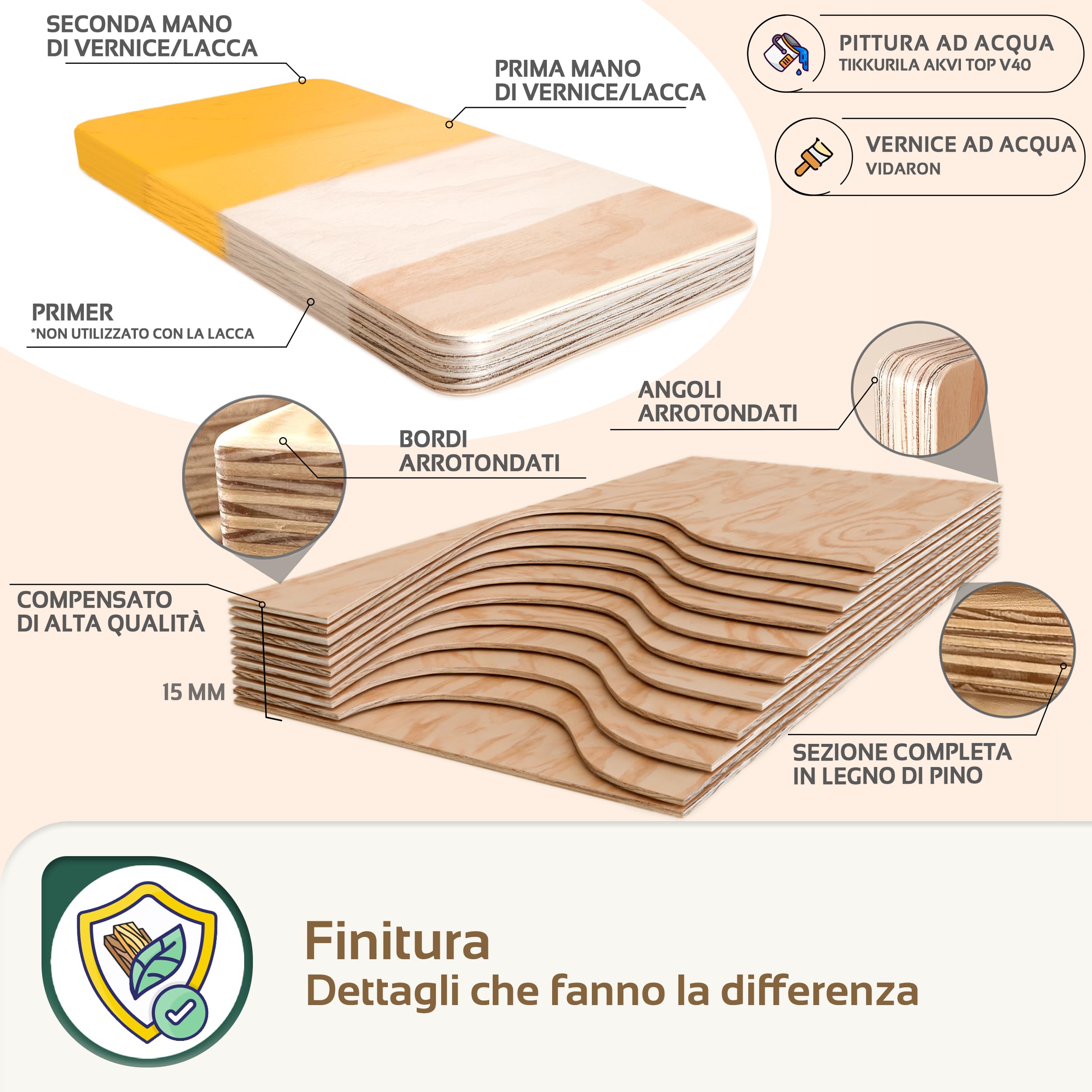 smartwood Struttura Letto Matrimoniale 160x200 cm con Rete e Materasso - Letto in legno di pino FSC portata fino a 300 kg - Giroletto Matrimoniale durevole per adulti TILA 7
