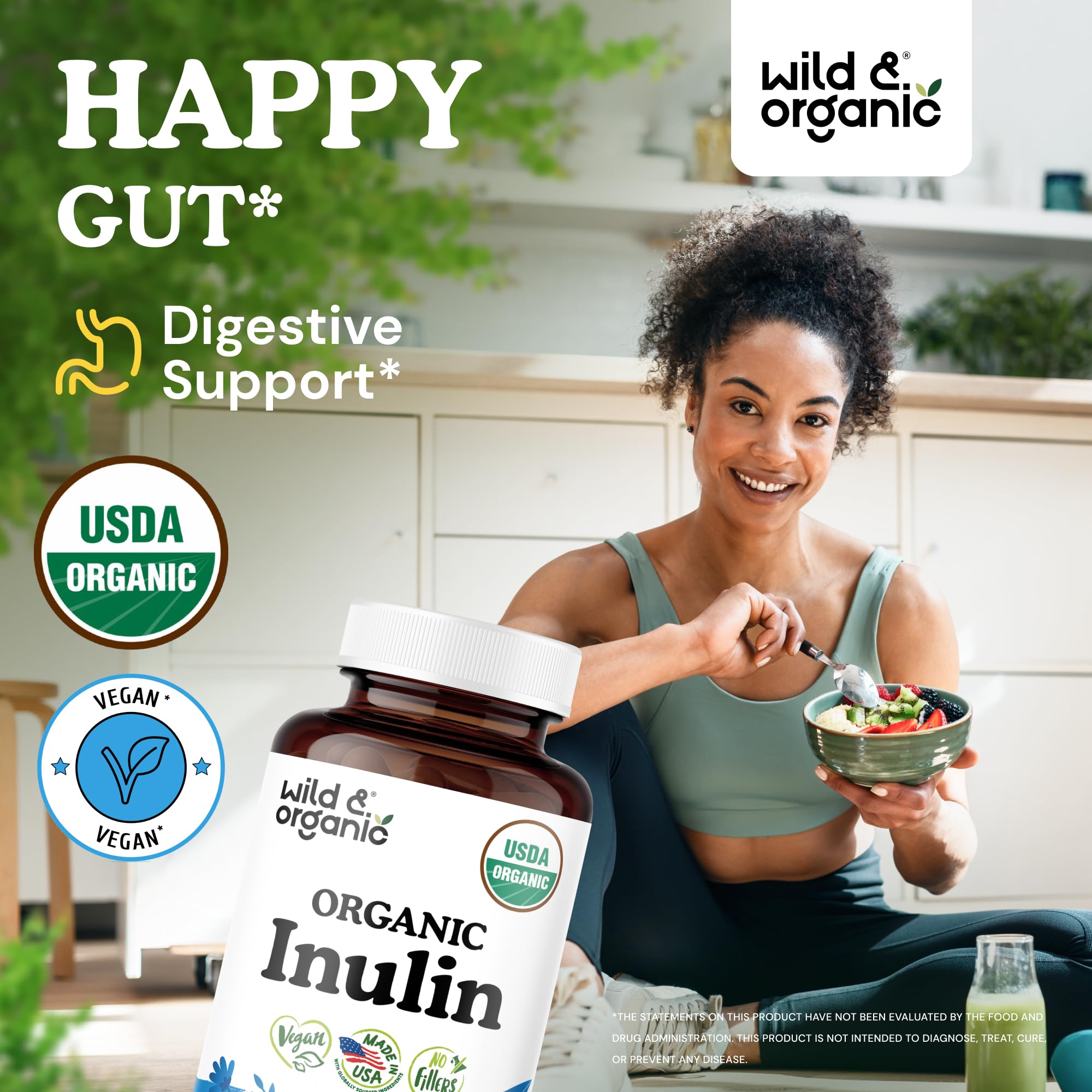 USDA Organic Inulin Capsules - Digestive Support - 90 Count — Amazon image 2