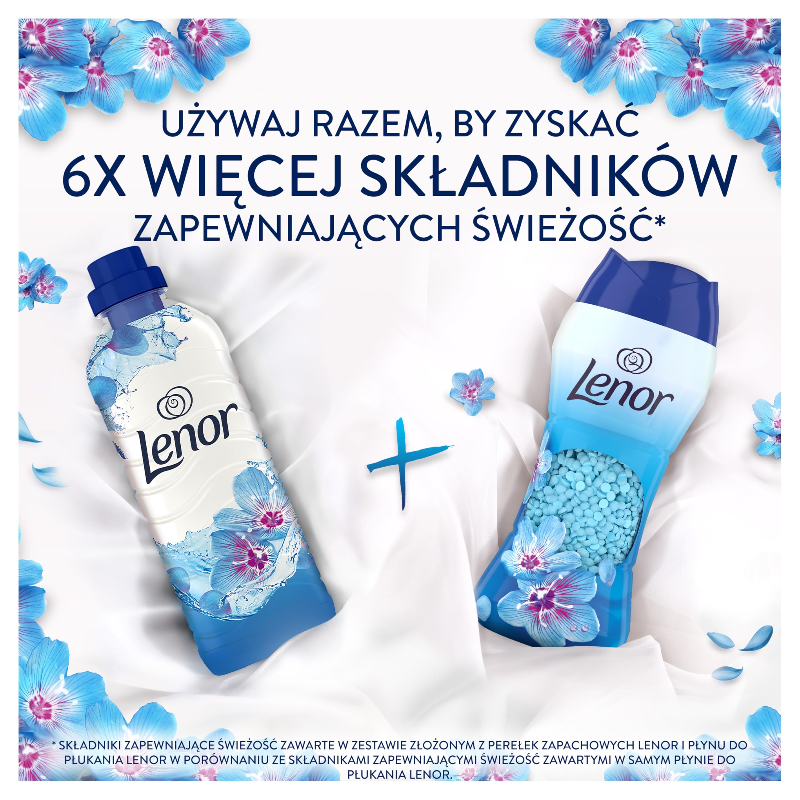 Lenor Perełki zapachowe do prania, 6x495g, Spring Awakening | Zapach non stop do 12 tygodni dla przechowywanych ubrań