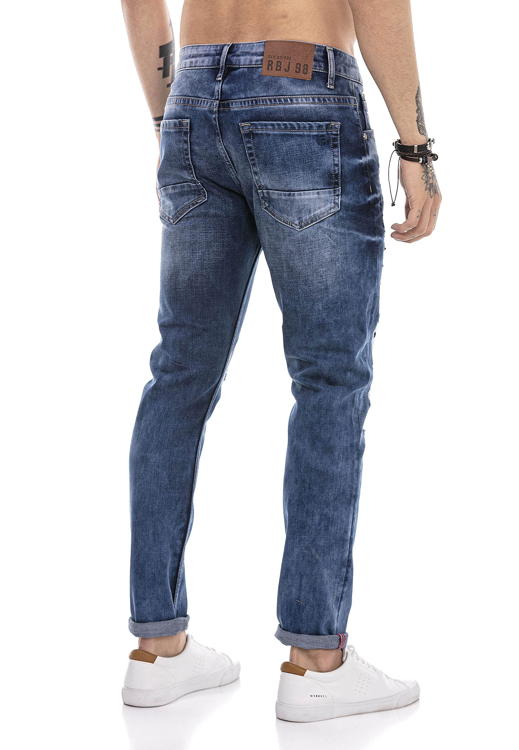 RED BRIDGE Jeans da Uomo Pantaloni Denim Stile Used Destroyed