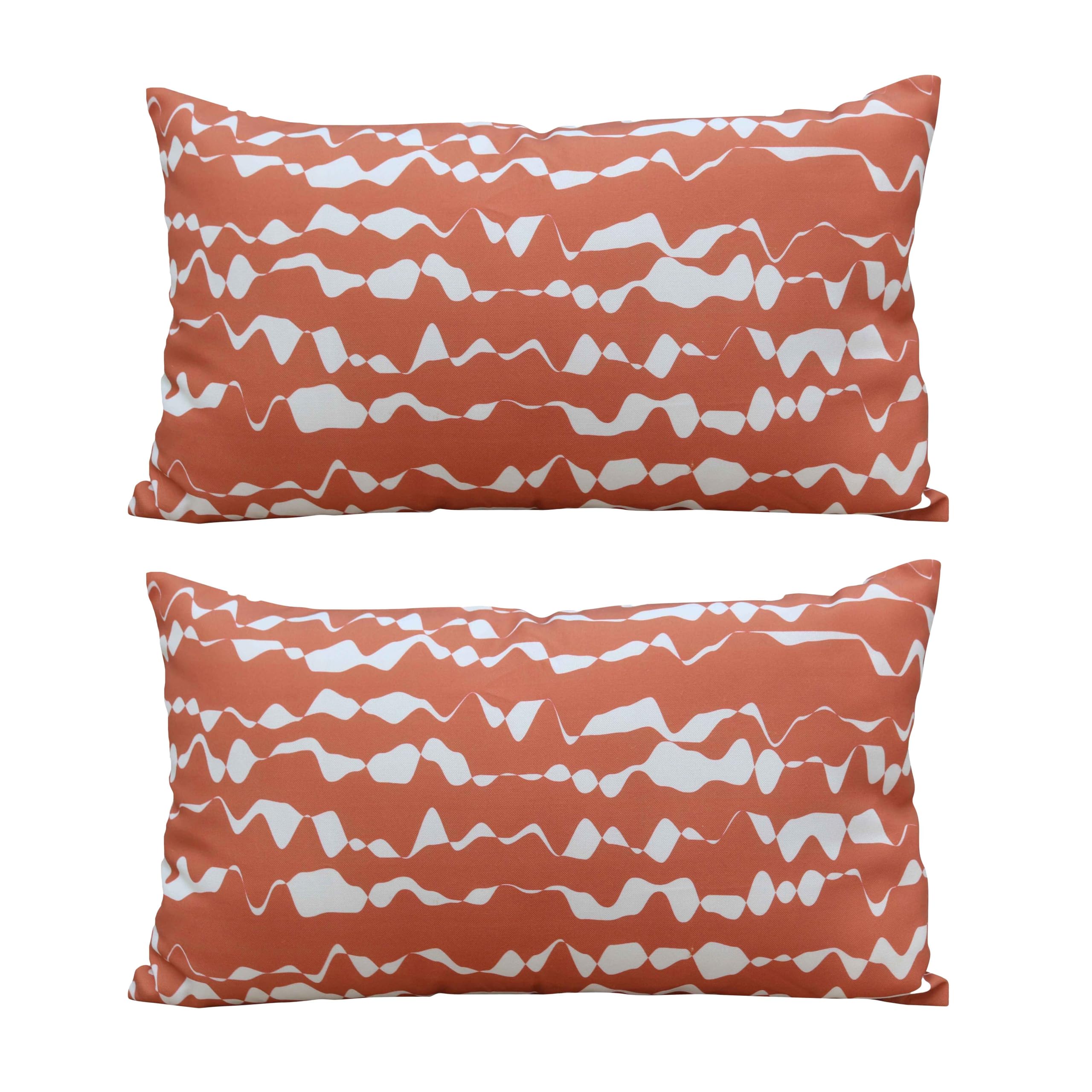 Oviala Lots de 2 Coussins rectangulaire Terracotta 50 x 30cm