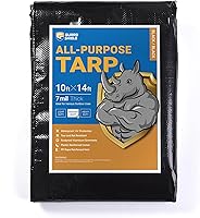 Vista 32 de GUARD SHIELD Lona plateada impermeable de 10 x 12 pies, cubierta de lona de polietileno multiusos de servicio medio, 7 mil