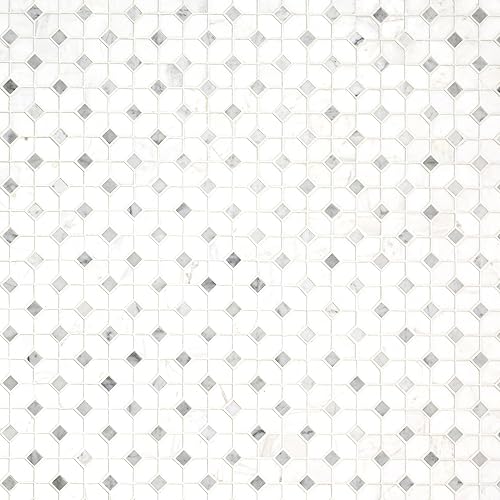 Miniatura 6 de MSI Medici patrón de mármol montado en malla mosaico pared baño, piso, cocina contra salpicaduras y azulejos de encimera