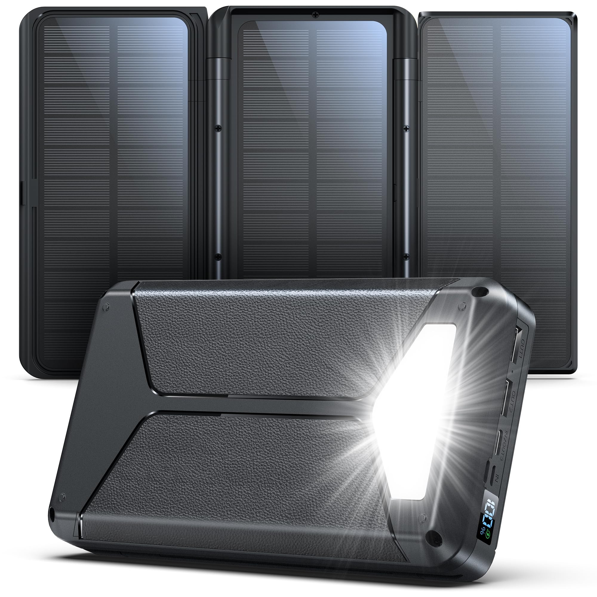 powerbank solare 63200mah con 3 pannelli solari foldabili