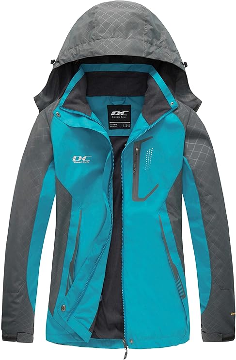 Diamond Candy Womens Rain Jacket Waterproof with Hood Lightweight Hiking Jacket