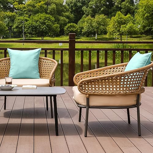 Vista 11 de NiNi ALL - Juego de 2 fundas de almohada impermeables para exteriores, decorativas, para casa de campo, jardín, patio, tienda de campaña, sofá