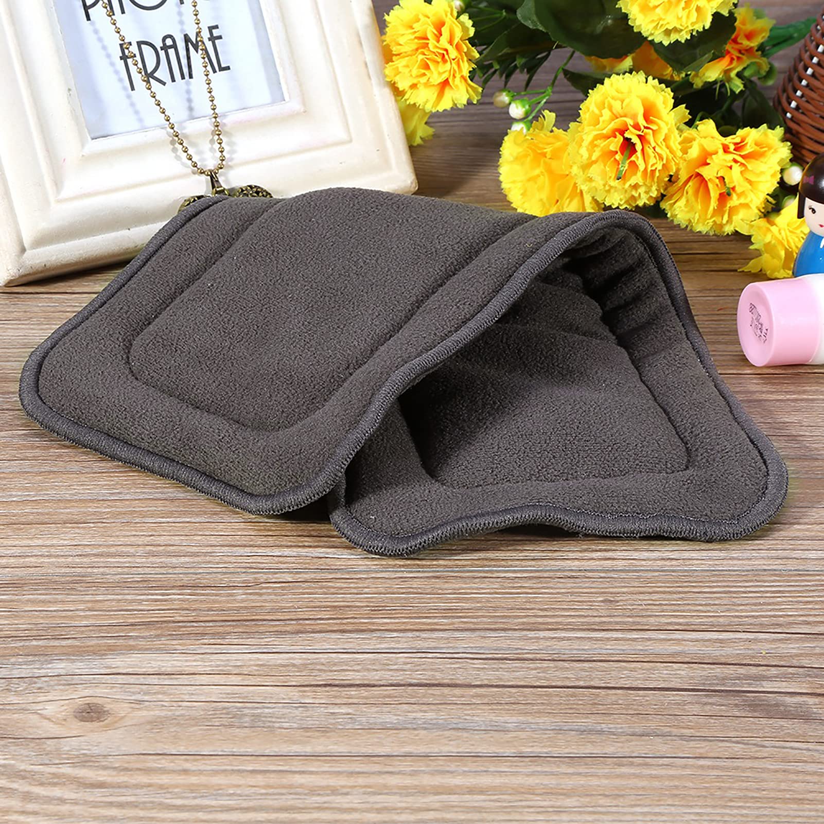 Almohadillas para Pañales, Insertos de Pañales de Tela, 5 Capas, Reutilizables, Lavables, Cómodos, Pantalones de Pañales para Adultos de Color Gris Oscuro (M)