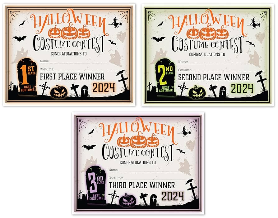 Amazon.com: Halloween Costume Contest Certificate, 1st, 2nd, 3rd Place Winners, 2024 Party : Office Products amazon-com-halloween-costume-contest-certificate-1st-2nd-3rd-place-winners-2024-party-office-products