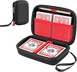 ProCase Playing Card Game Case, Travel Storage Box Holds 300+ Cards Fits Classic Board Game UNO, SKYJO, PlayMonster Five Crowns (Case Only) -Black