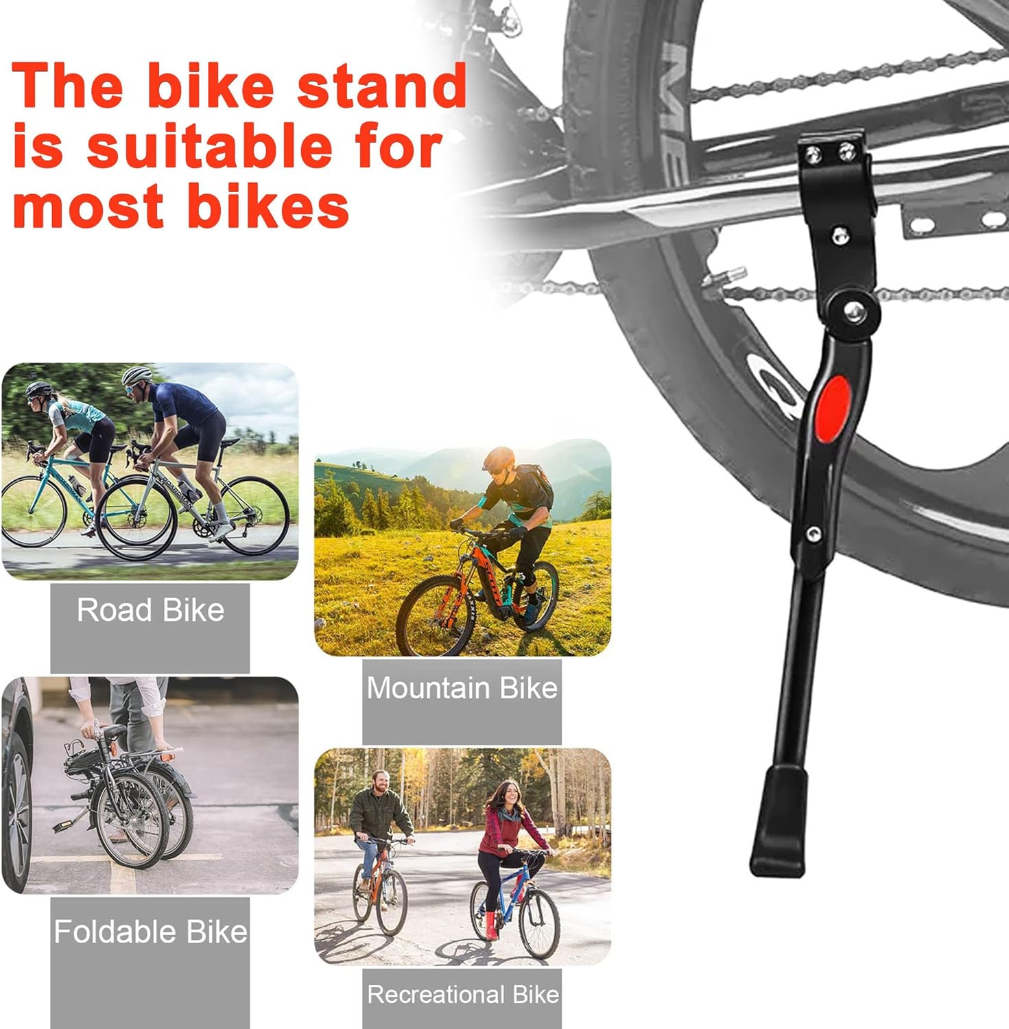 Bicycle Stand for Specialized Riprock 24, Height Adjustable Bicycle Rear Non Slip Parking Stand, Strong Reinforced Bicycle Rear Kickstand, Tire Rear Stand
