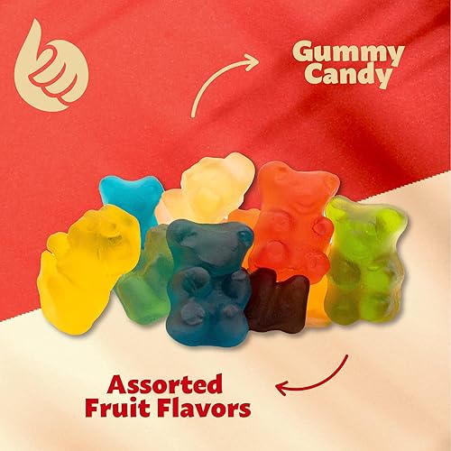 Miniatura 5 de Gummy Bears Classic Candy - Hecho con jugo de fruta real - 6 sabores afrutados, bolsa de 2 libras