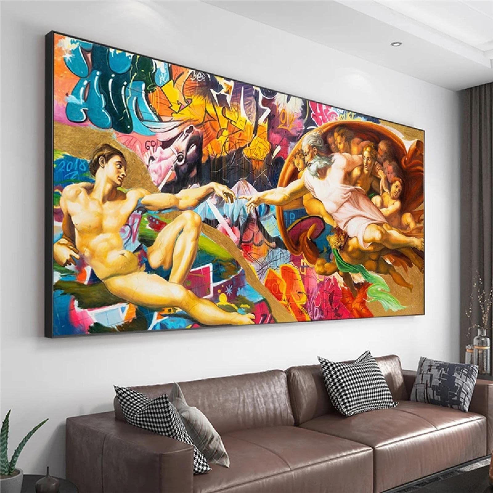 Amazon.co.jp: キャンバスアート 古典絵画 グラフィティ 抽象的