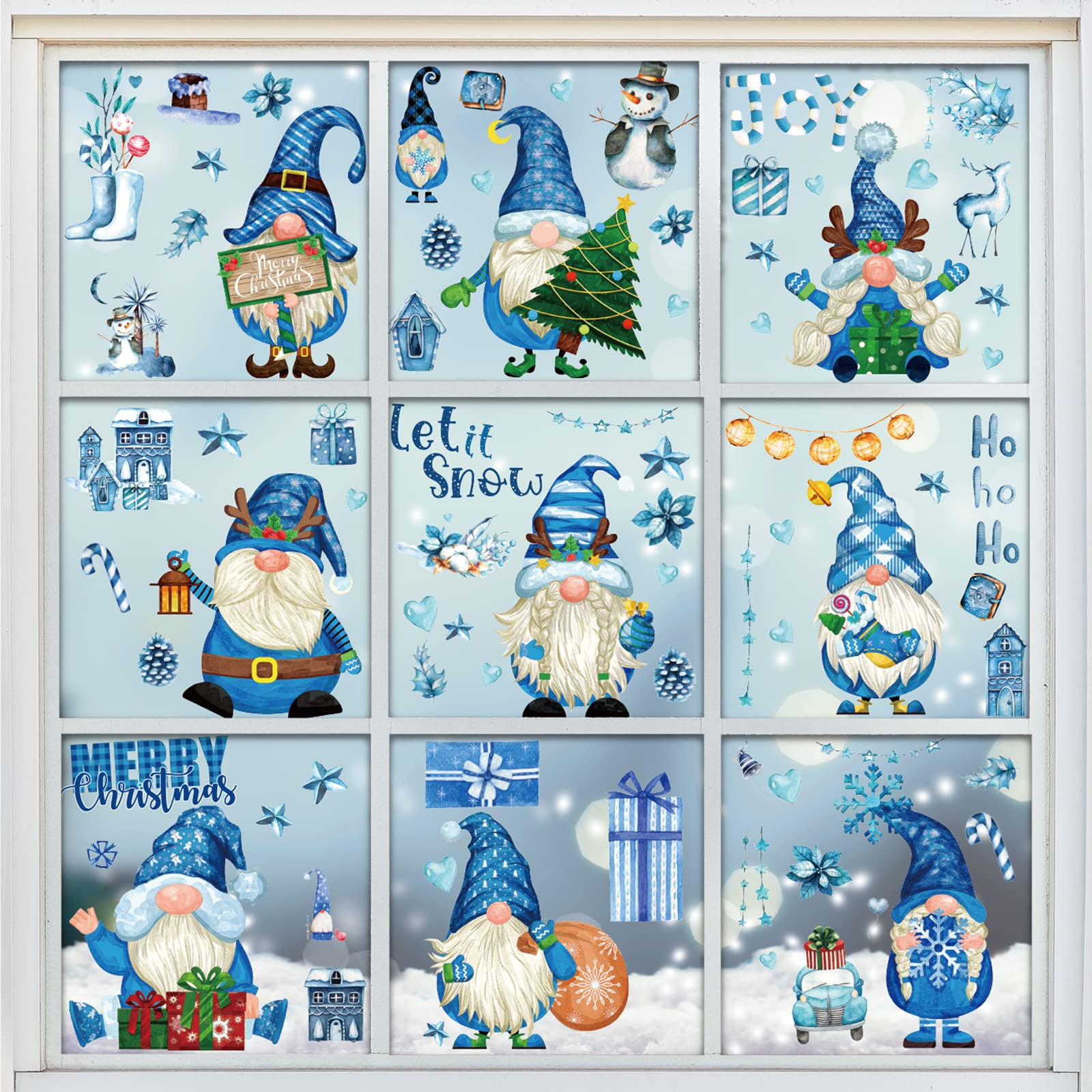Autocollants de fenêtre de Noël en PVC double impression pour miroir et vitre de fête
