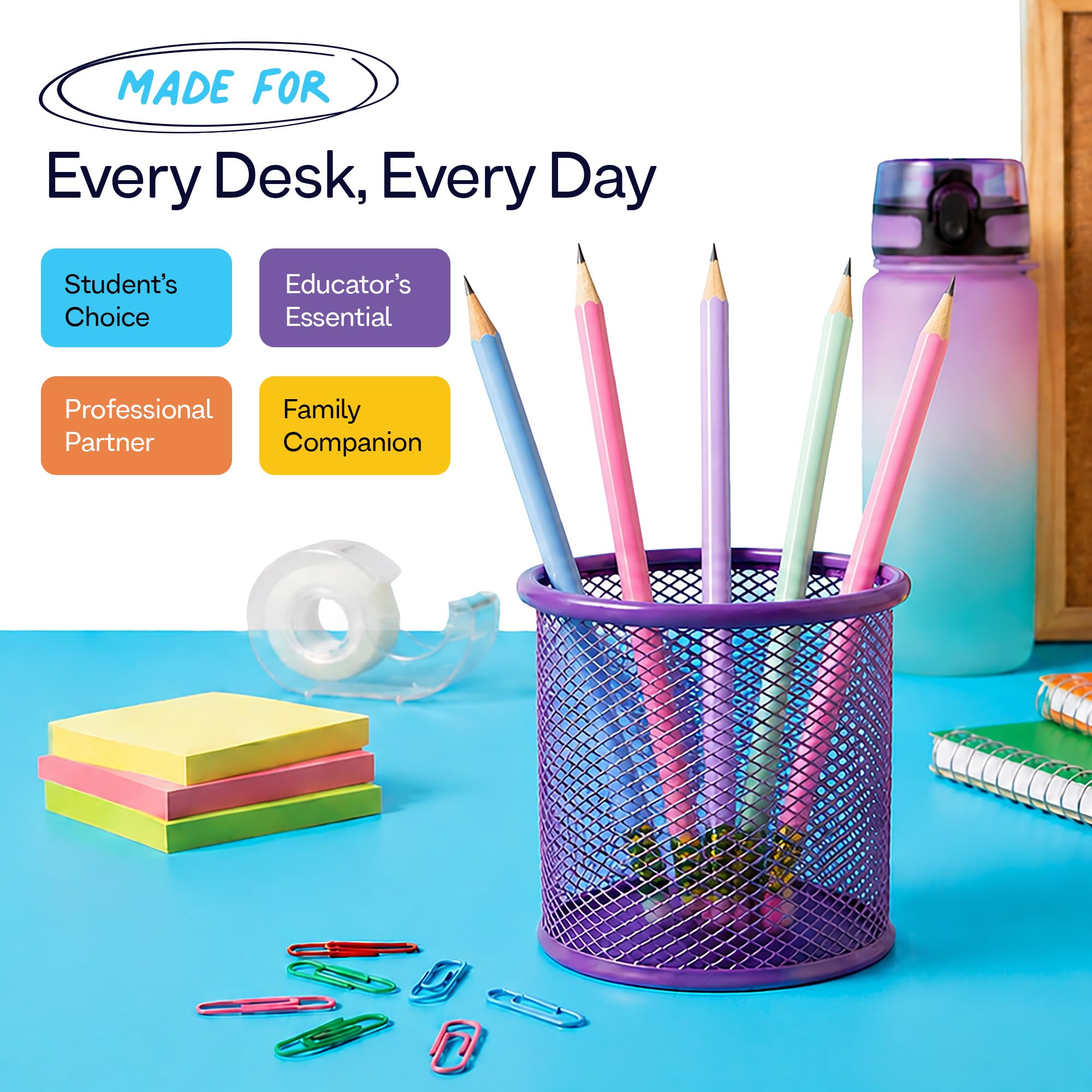 Enday Lot de 24 crayons aiguisés pour enfants Couleurs pastel