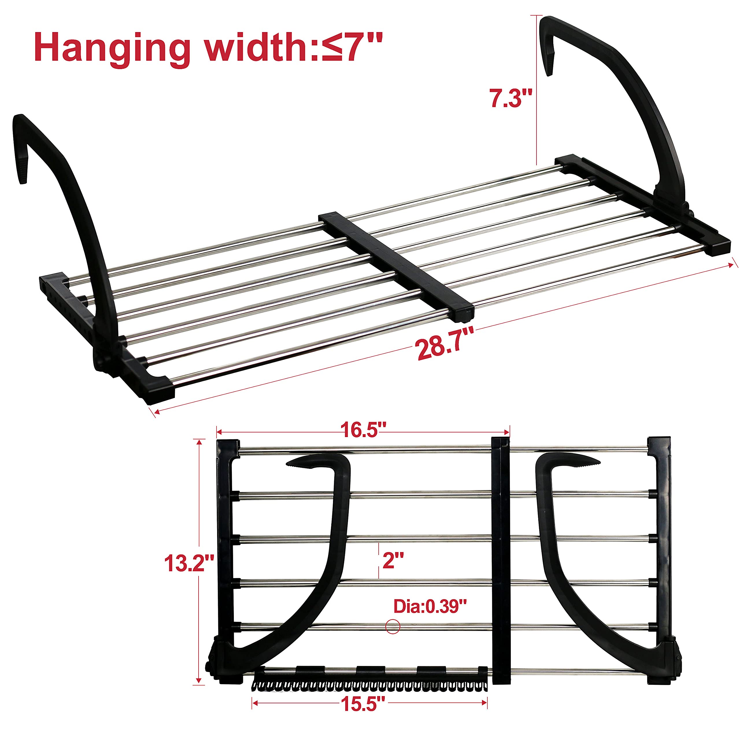 Candumy Portable Clothes Drying Rack for Balcony Railings Windowsill