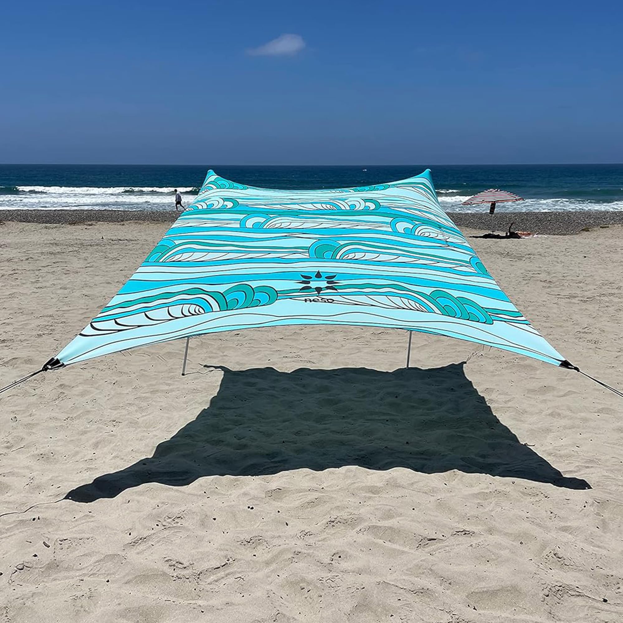Neso Gigante przenośny namiot plażowy, ochrona przed słońcem, lekkie zadaszenie w cieniu plażowym, łatwy montaż na rodzinne wycieczki, opatentowane, wzmocnione narożniki, ochrona przed słońcem UPF 50+