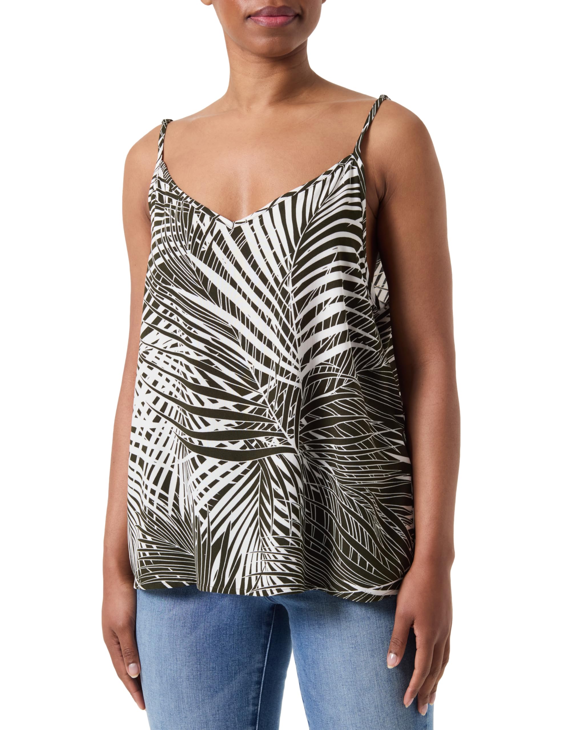 Only Women's Green Name It Onlnova Life Vis Paris Singlet Aop, 8