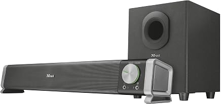 Trust Asto Enceinte PC 2.1 Barre de Son avec Caisson de Basses pour Ordinateur, 40 Watt Trust Asto Enceinte PC 2.1 Barre de Son avec Caisson de Basses pour Ordinateur, 40 Watt
