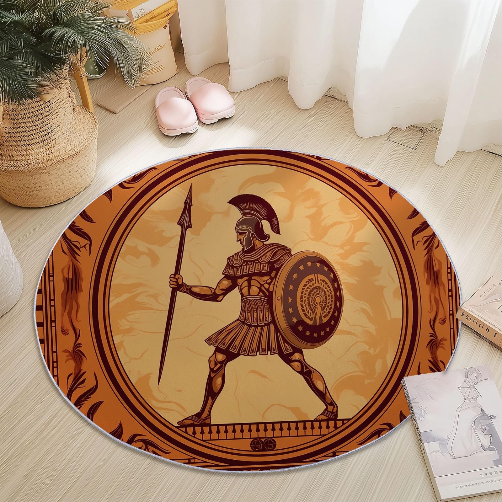 Tapis rond antidérapant pour protéger le sol sous une table