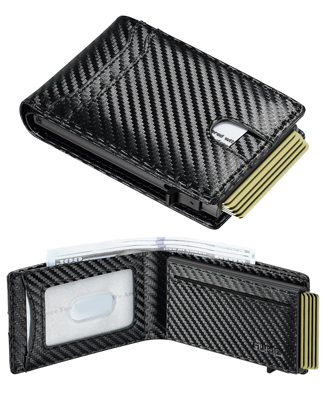 furid Card Wallet For Men Slim: Smart Wallet - Rfid Minimalist Front Pocket with ID Window Pop Up Wallet Gift For Male