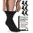 Pembrook Bamboo Viscose Diabetic Socks for Women & Men - 6 Pairs Ankle Socks for Swollen Feet | Neuropathy Socks | Ankle Neuropathy Socks for Men | Stretch Top Mens Diabetic Socks | Black
