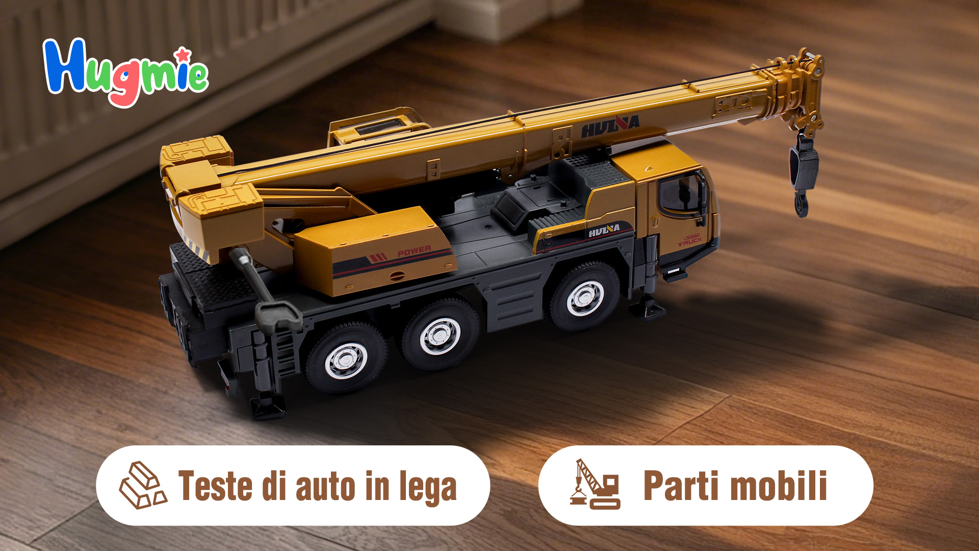 Gru cingolata 1:50 veicolo da costruzione modello pressofuso giocattoli per raga