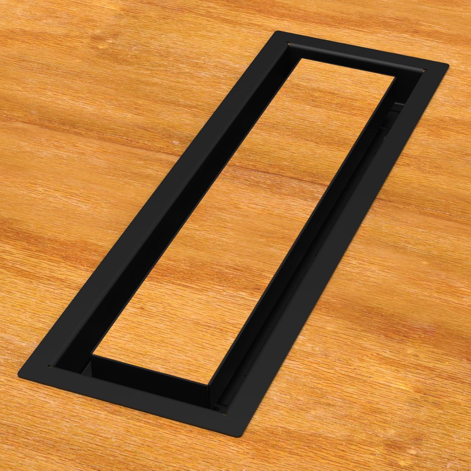 4x10 Black Heavy-Duty Metal Floor Register Vent Cover