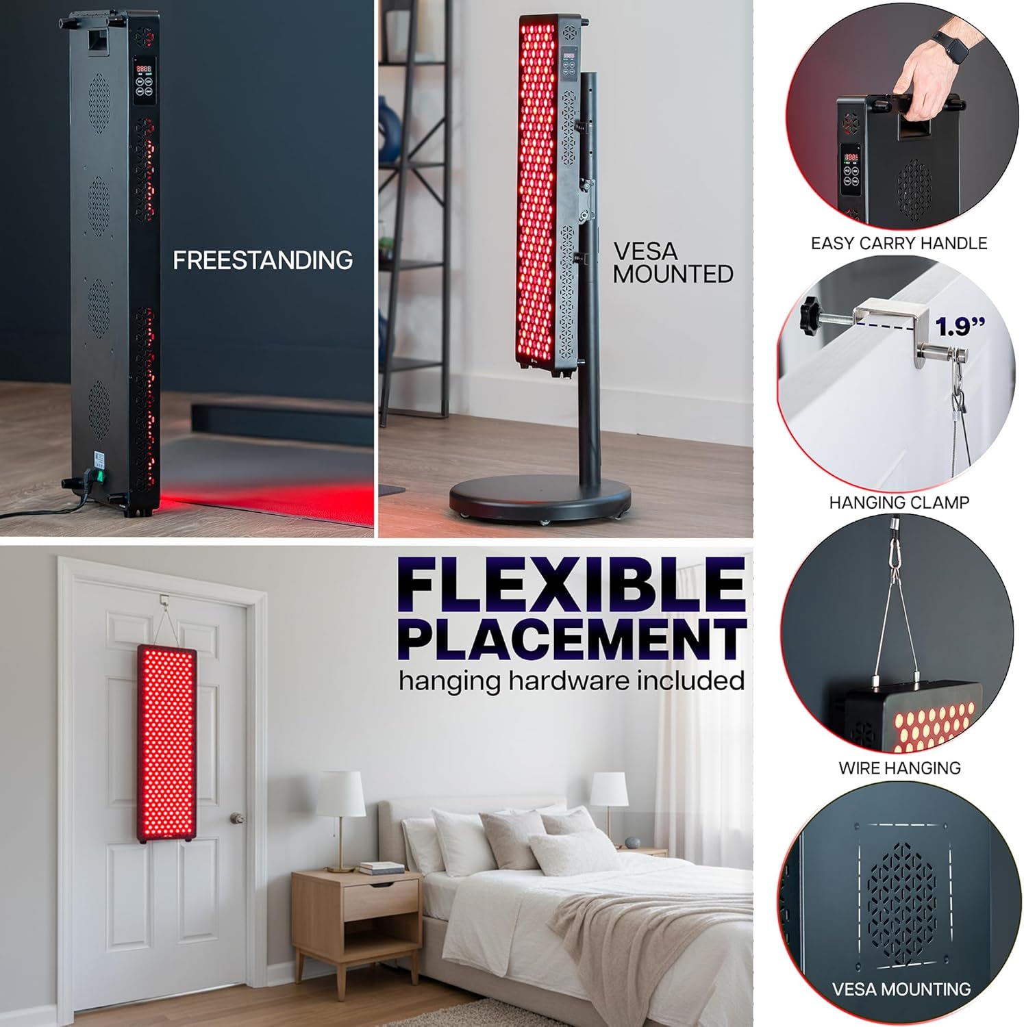 Life Finds 12 x 38 inch Red Light Therapy Panel Lamp for Skin and Muscles, Near Infrared Treatment, 300-LEDs, 390W, 5 Wavelength Modes, 214 Irradiance, Remote Control, LF-RL36 - Image 6