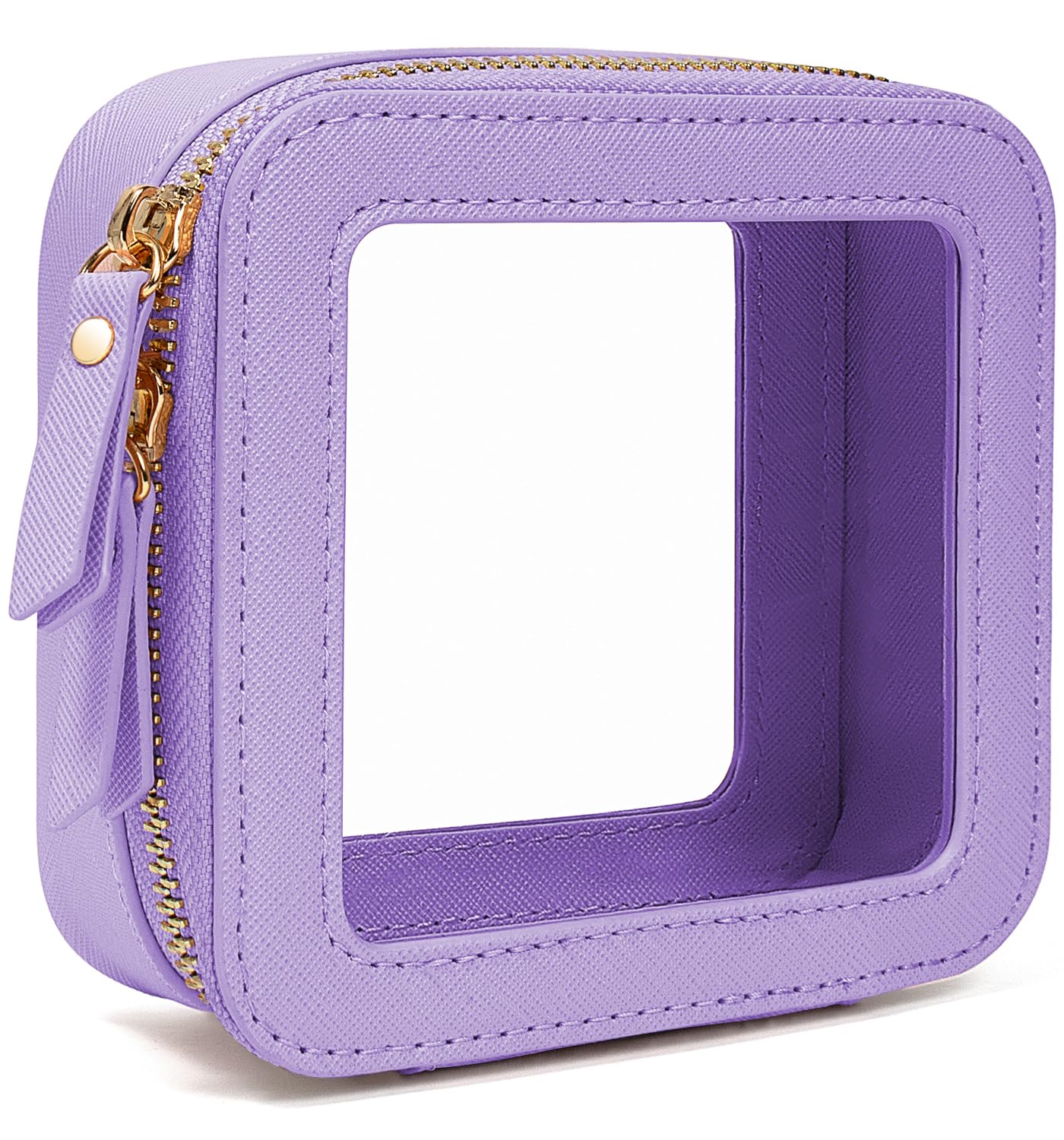 LETGO Small Makeup Bag Pouches for Purse Clear Makeup Bag for Purse Accessories Make Up Bag Small Car Organizer and Storage (Mini Purple)