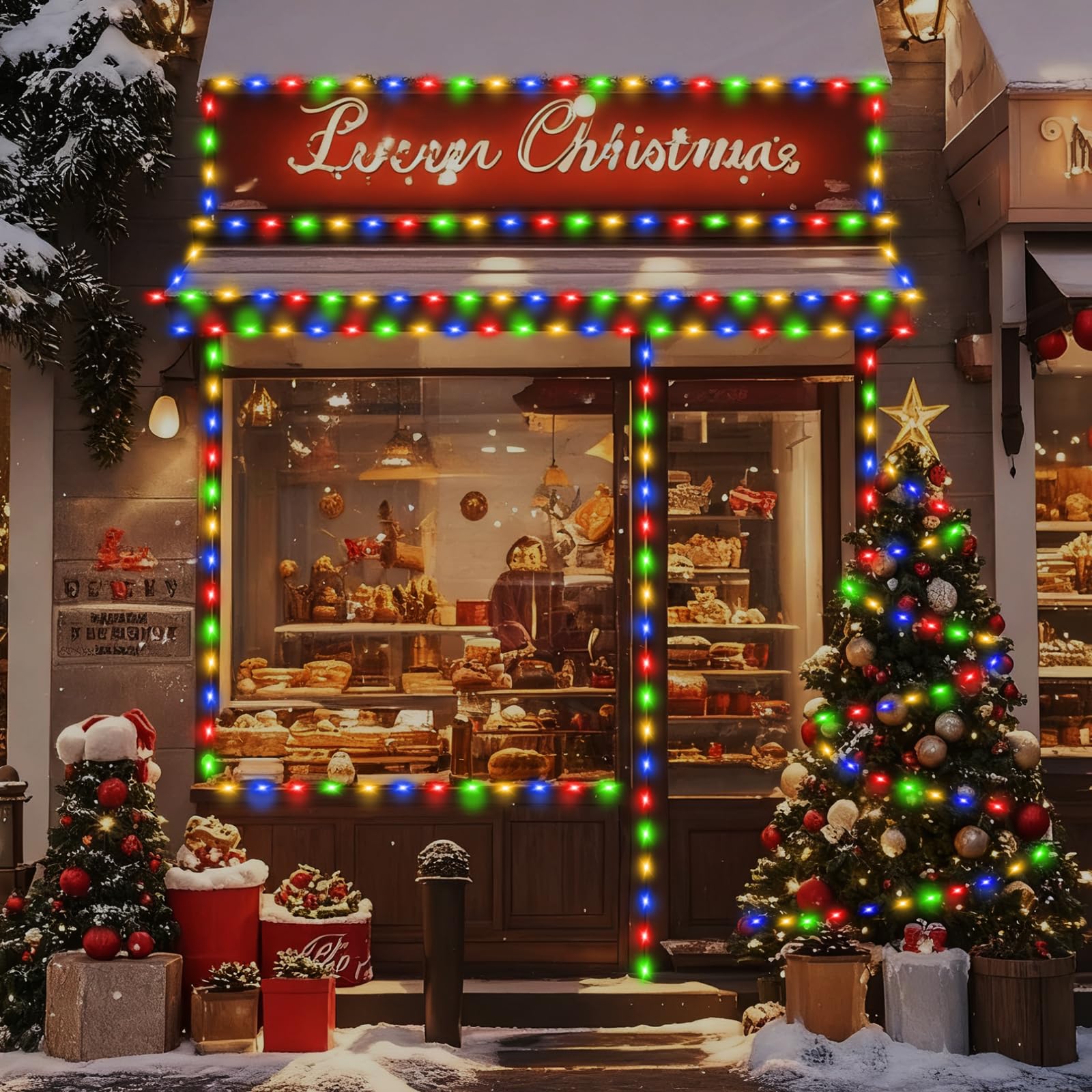 Luces de Navidad de 328 pies con 1000 luces LED para exteriores, alambre transparente, luces de árbol de Navidad con 8 modos impermeables, cadena de luces enchufables para exteriores, interiores