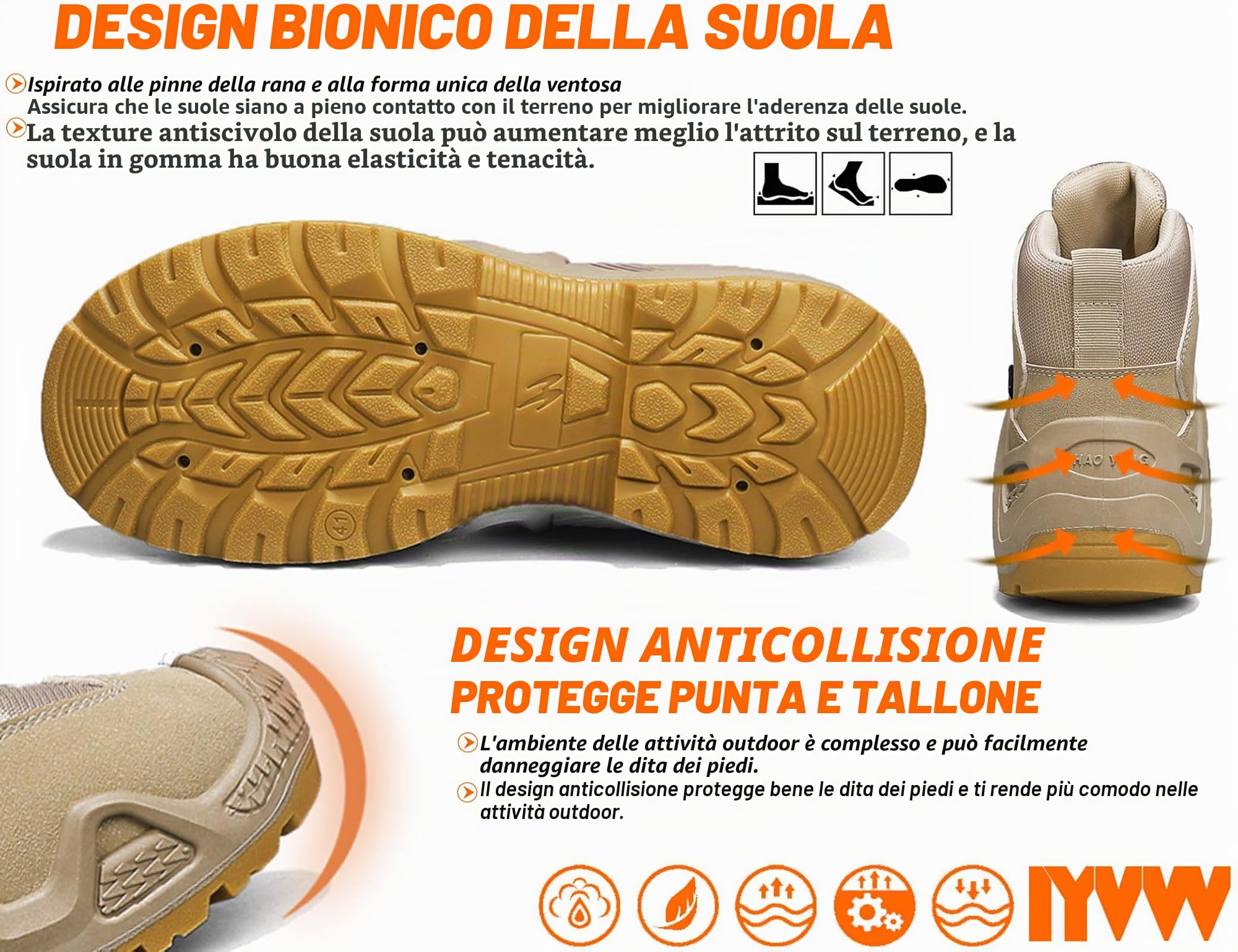 Stivali da uomo, in pelle, stile militare, impermeabili, con cerniera, tattici, per ambienti esterni, per forze dell’ordine, esercito