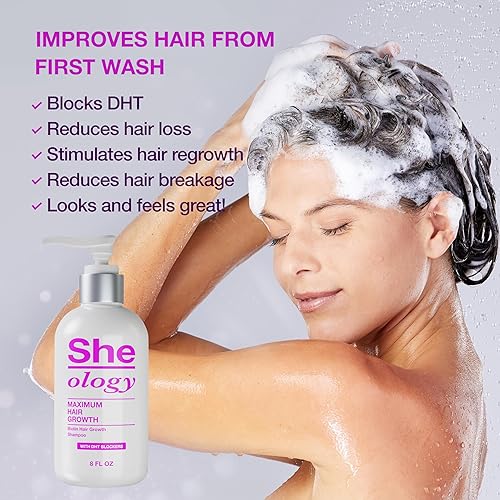 Vista 19 de Champú para el crecimiento del cabello para hombres, con acondicionador para adelgazar el cabello, bloqueadores naturales de DHT para reducir