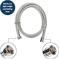 Vista 4 de Cabezal de ducha Camco con interruptor de encendido/apagado, Cabezal de ducha y manguera flexible de ducha de 1.52 cm, Cromado