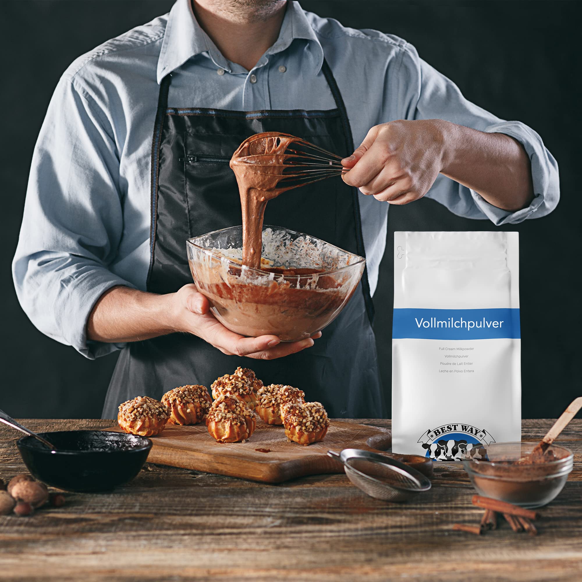 Best Way | Vollmilchpulver | 5 KG | 0% Zusätzen | Wiederverschließbare Verpackung | Lange Haltbar | Vielfältige Anwendungsmöglichkeiten | Einfach Milch herstellen (nur Wasser hinzufügen)