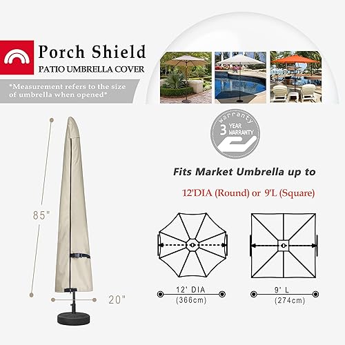 Miniatura 2 de Porch Shield Funda para sombrilla de patio, impermeable, para exteriores, para sombrilla de mercado de jardín, se adapta a paraguas de mercado de