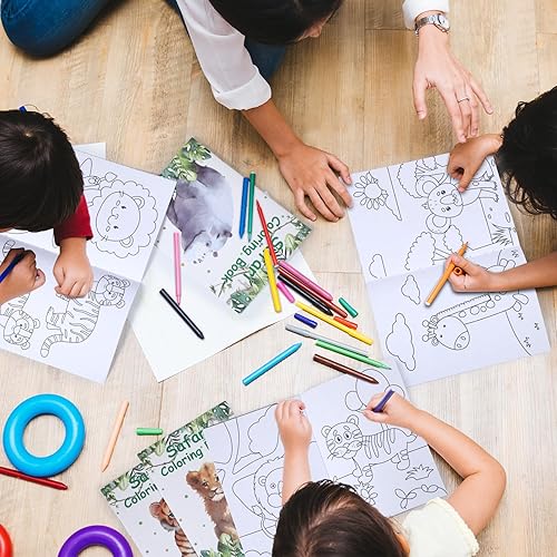 Vista 26 de Honoson 24 libros para colorear para niños, animales, camiones, libros para colorear a granel, animales de la selva, recuerdos de fiesta, mini